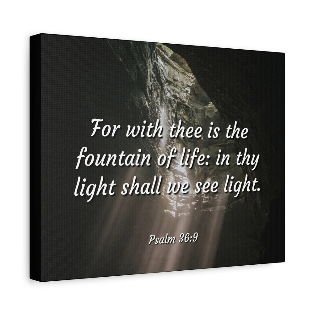 Scripture Canvas Fountain Of Life Psalms 36:9 Christian Wall Art Bible Verse